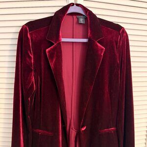 Deep Red Velour Tahari Blazer XL